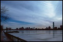 Downtown seen across the frozen Charles River. Boston, Massachussets, USA ( color)