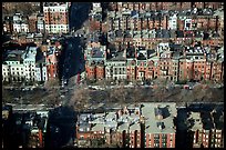 Brick houses seen from the Prudential Tower. Boston, Massachussets, USA