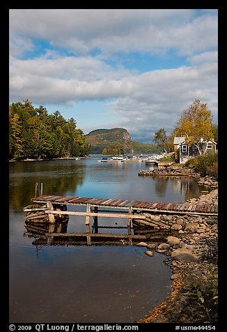Deck, Moose River, Rockwood. Maine, USA
