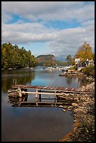 Deck, Moose River, Rockwood. Maine, USA (color)