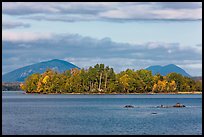 Deer Island on Moosehead Lake, afternoon. Maine, USA