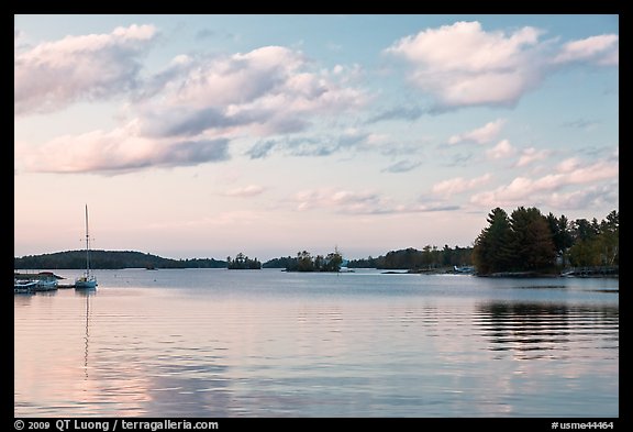 Moosehead Lake, sunset, Greenville. Maine, USA (color)
