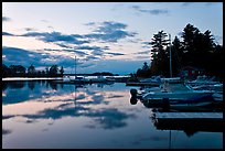 Beaver Cove Marina and Moosehead Lake at dusk, Greenville. Maine, USA