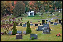 Cemetery in autumn, Greenville. Maine, USA (color)