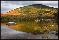 South Turner Mountain reflected in Sandy Stream Pond in autumn. Baxter State Park, Maine, USA