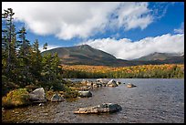 Cloud-capped Katahdin range and forest from Sandy Stream Pond. Baxter State Park, Maine, USA ( color)