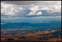 Storm clouds above autumn landscape. Baxter State Park, Maine, USA