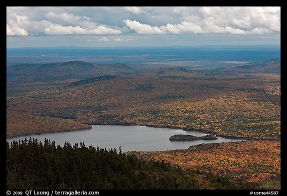 Katahdin Lake in the distance. Baxter State Park, Maine, USA