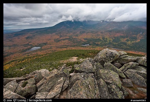 Katahdin and forests seen from South Turner Mountain. Baxter State Park, Maine, USA (color)