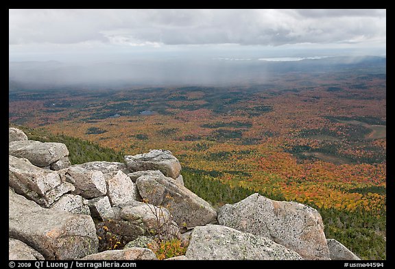 Moving rain front seen from South Turner Mountain. Baxter State Park, Maine, USA (color)