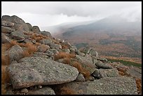 Boulders and rain showers, from South Turner Mountain. Baxter State Park, Maine, USA (color)