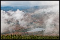 Rainy landscape with clouds floating. Baxter State Park, Maine, USA ( color)