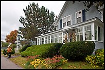 House with New-England style porch, Millinocket. Maine, USA