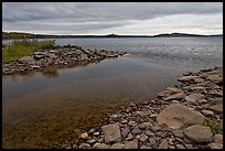 Eagle Lake channel with tea-brown waters near Tramway site. Allagash Wilderness Waterway, Maine, USA