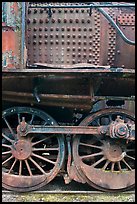 Close-up of rusting locomotive. Allagash Wilderness Waterway, Maine, USA