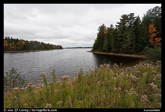 Round Pond from Johns Bridge. Allagash Wilderness Waterway, Maine, USA (color)