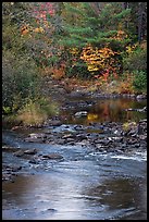 Stream and autumn reflections. Maine, USA (color)