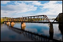 Railroad bridge over Penobscot River. Bangor, Maine, USA