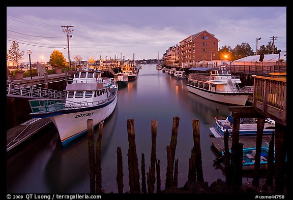 Harbor at dawn. Portland, Maine, USA (color)