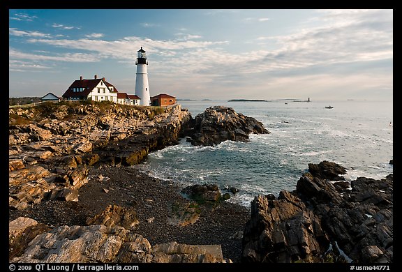 Portland Head Lighthouse, early morning. Portland, Maine, USA (color)