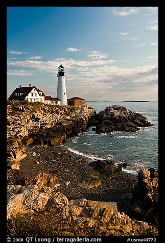 Portland Headlight, Cape Elizabeth. Portland, Maine, USA (color)