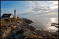 Portland Head Light on shores of Fort Williams Park. Portland, Maine, USA ( color)