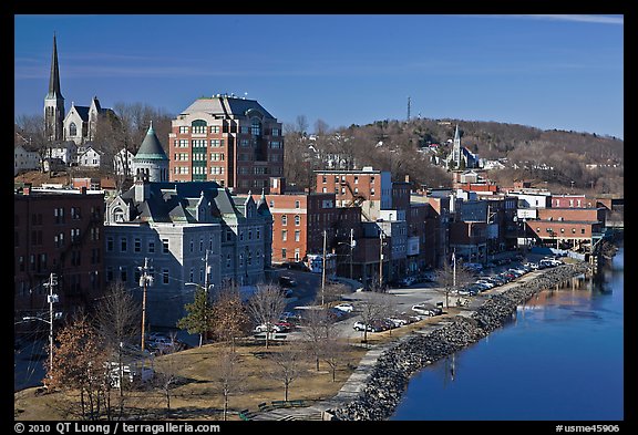 West side riverfront. Augusta, Maine, USA (color)