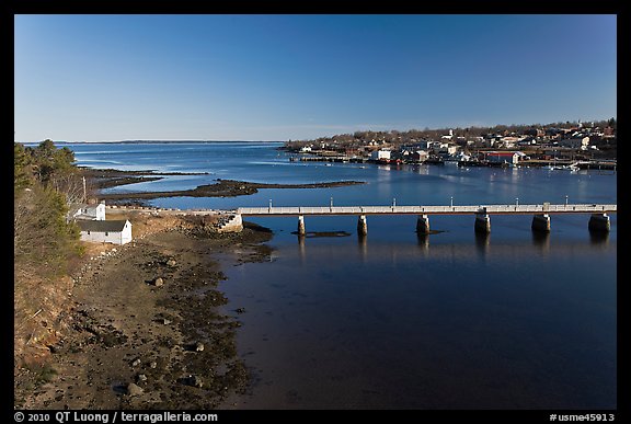 Belfast at the mouth of Passagassawakeag River. Maine, USA (color)