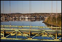 Waldo-Hancock Bridge and Buckport. Maine, USA (color)