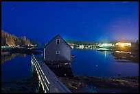 Lobster shack by night. Stonington, Maine, USA