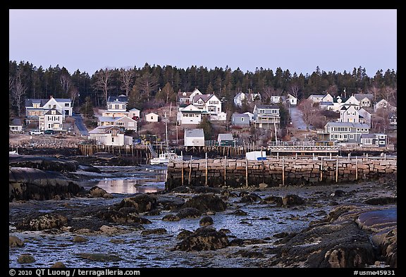 Harbor at low tide, dawn. Stonington, Maine, USA (color)