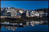 Waterfront in early morning. Stonington, Maine, USA