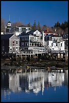 Houses and reflections. Stonington, Maine, USA