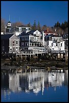 Houses and reflections. Stonington, Maine, USA ( color)