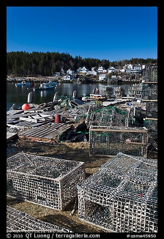 Lobster traps. Stonington, Maine, USA (color)