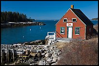 Red lobster shack. Stonington, Maine, USA (color)