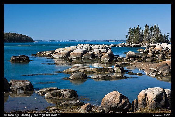 Boulders, Penobscot Bay. Stonington, Maine, USA (color)