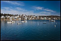 Village and harbor. Stonington, Maine, USA (color)