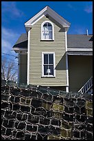 Lobster traps and house. Stonington, Maine, USA (color)
