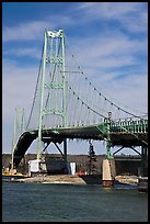 Suspension bridge between Little Deer Isle and mainland. Maine, USA (color)