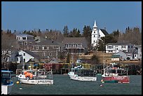 Lobster fleet and traditional village. Corea, Maine, USA (color)