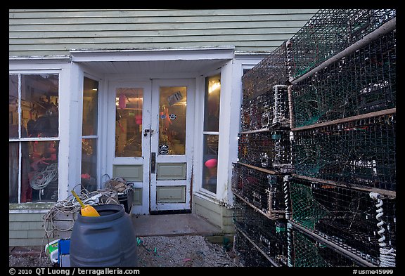 Lobstering gear store. Stonington, Maine, USA (color)