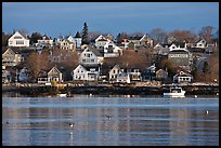 Seaport houses. Stonington, Maine, USA (color)