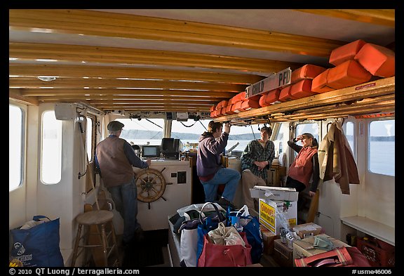 Aboard Isle-au-Haut mailboat. Isle Au Haut, Maine, USA