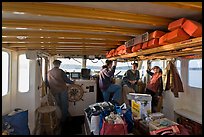 Aboard Isle-au-Haut mailboat. Isle Au Haut, Maine, USA (color)