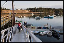 Passengers headed towards mailboat. Isle Au Haut, Maine, USA ( color)