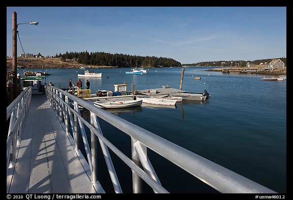 Ramp and harbor. Isle Au Haut, Maine, USA (color)