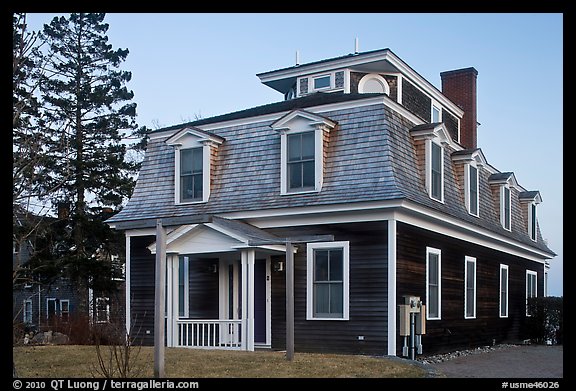 Historic house in federal style. Stonington, Maine, USA (color)