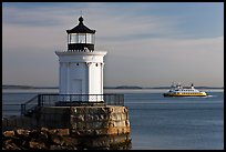 Bug Light and ferry. Portland, Maine, USA