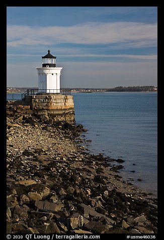 Bug Light lighthouse at the harbor entrance. Portland, Maine, USA (color)